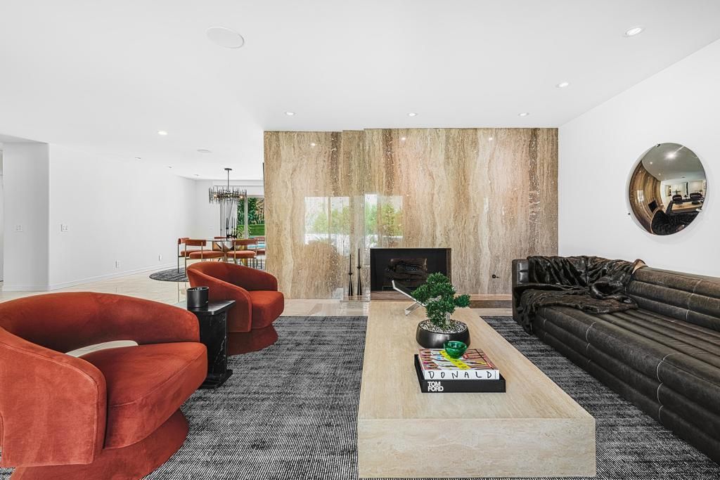 Dining room, Fireplace, Interior, Living room, Recessed Lighting