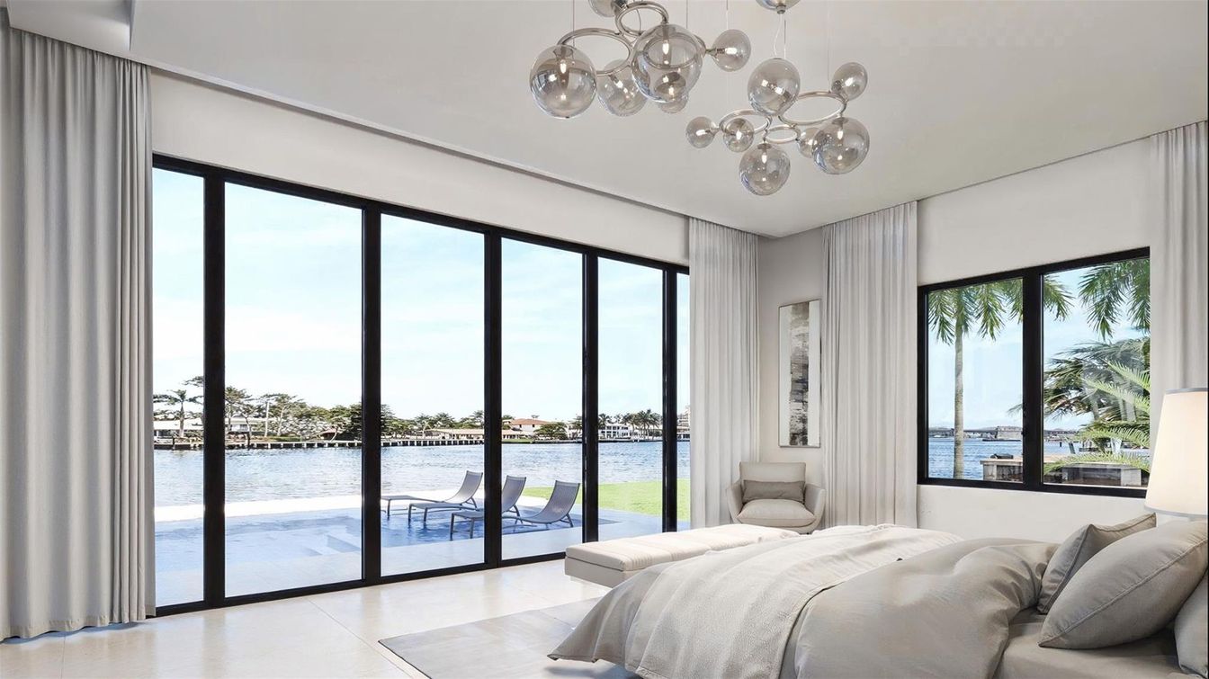 Bedroom, Interior, Pendant Lights, Water