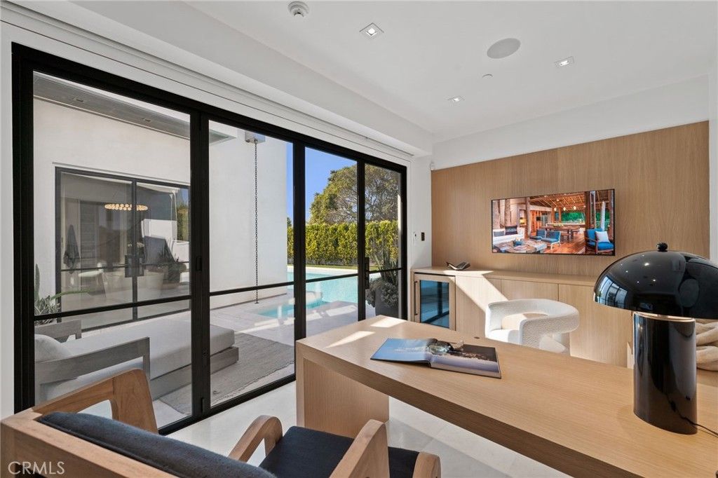 Home Office, Interior, Recessed Lighting, Wooden Walls
