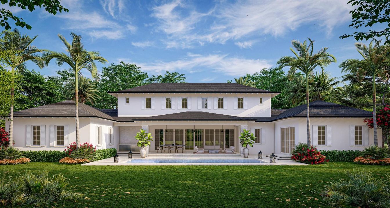 Backyard, Exterior, Facade, Pool, Mediterranean