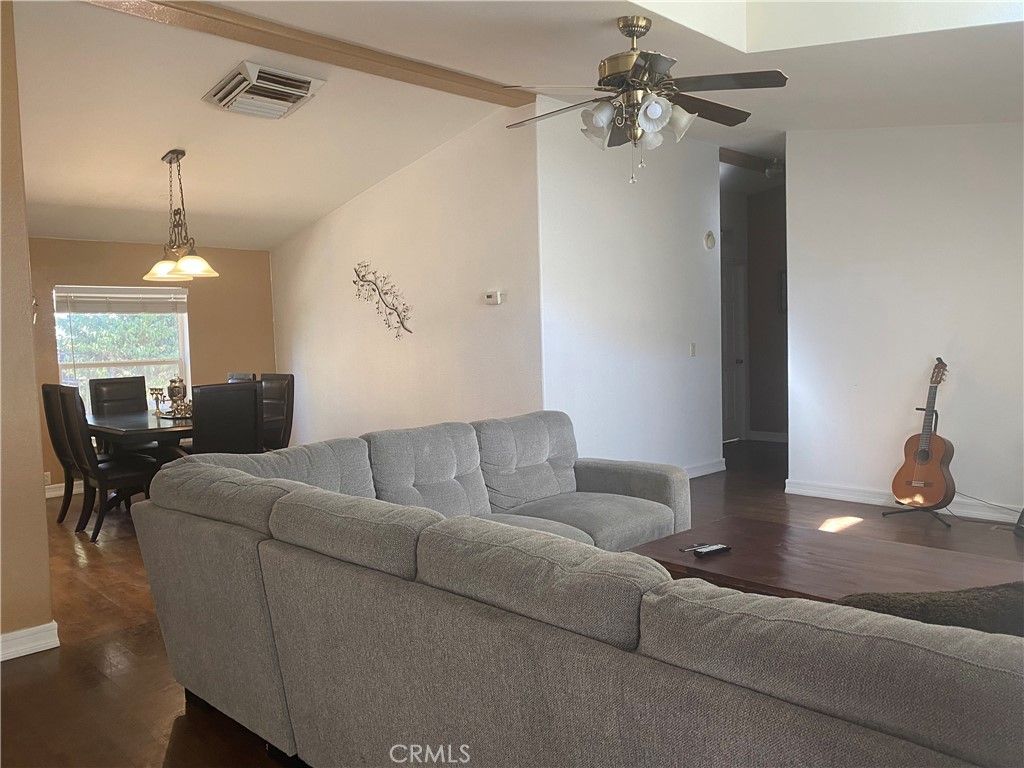 Dining room, Interior, Living room, Pendant Lights, Wooden Beams, Wood Texture Flooring