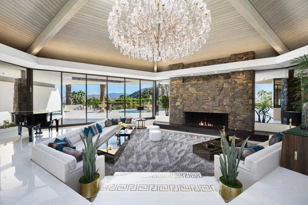 Chandelier, Fireplace, Interior, Living room, Piano