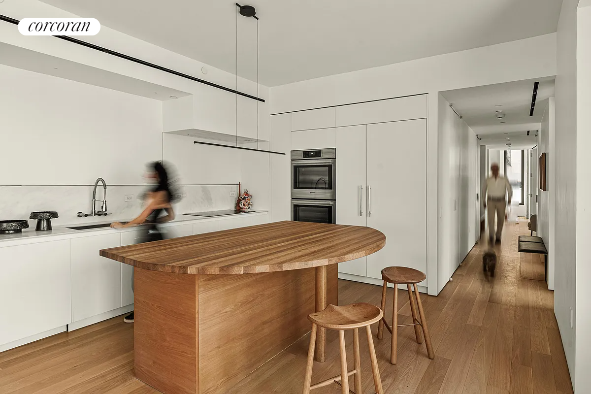 Interior, Kitchen, Pendant Lights, Stainless Steel Appliances, Wood Texture Flooring