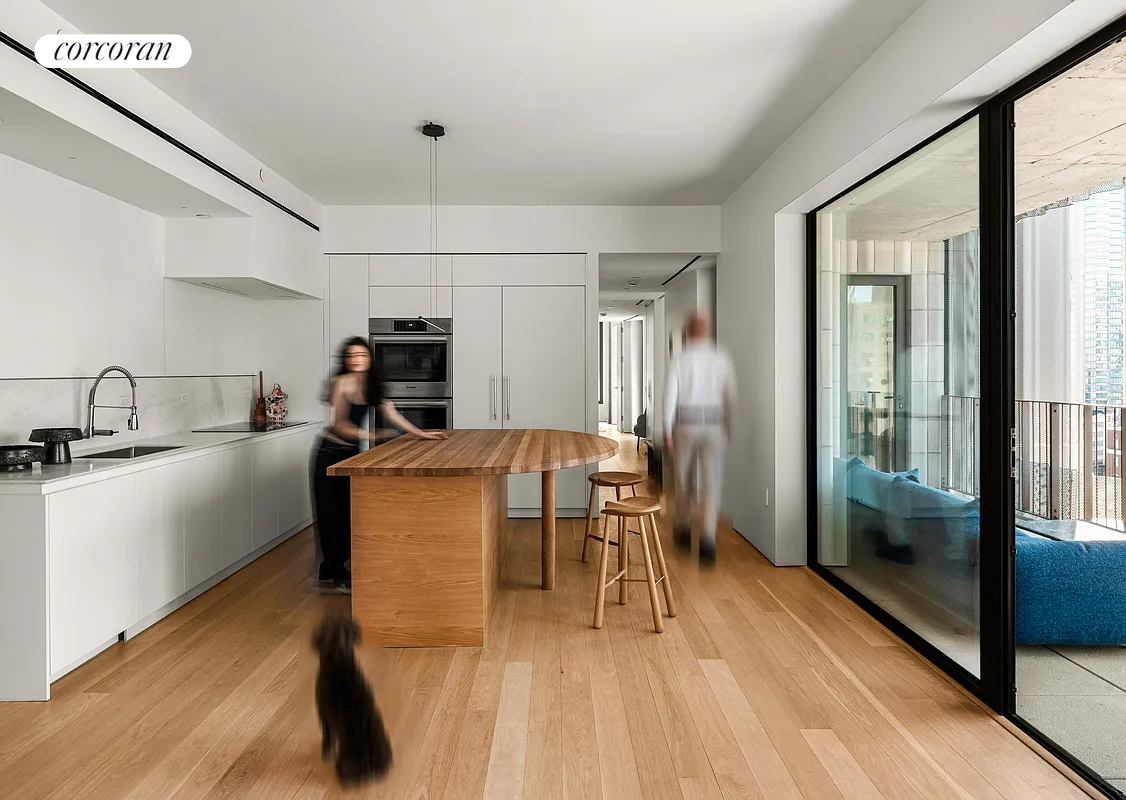 Interior, Kitchen, Pendant Lights, Stainless Steel Appliances, Wood Texture Flooring
