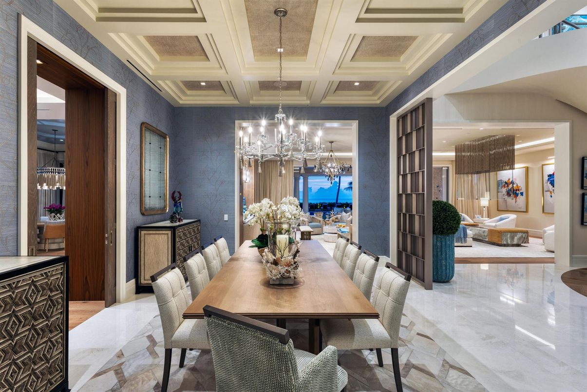 Chandelier, Dining room, Interior, Recessed Lighting