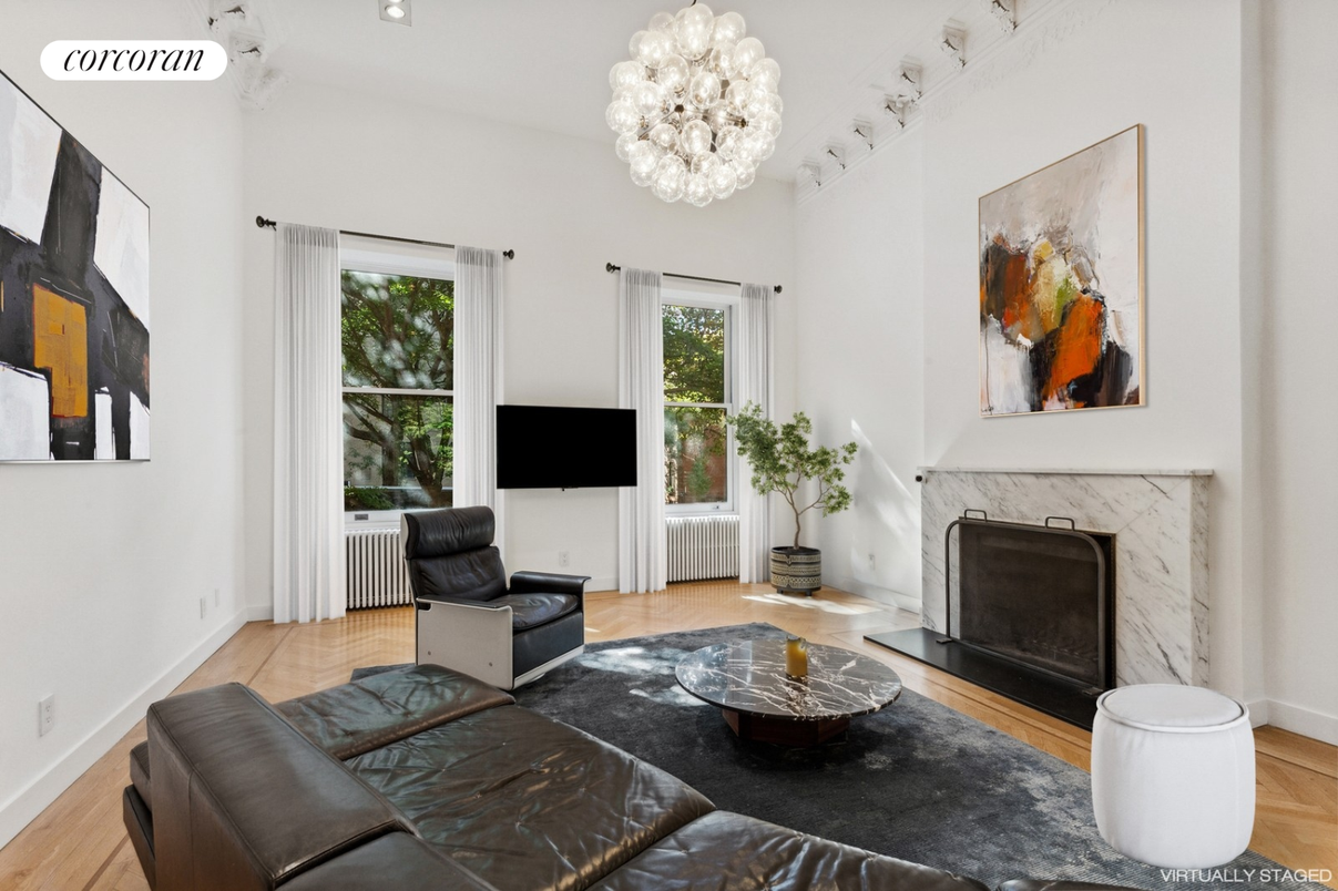 Chandelier, Fireplace, Interior, Living room, Wood Texture Flooring