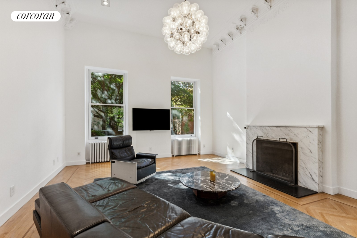 Chandelier, Fireplace, Interior, Living room, Wood Texture Flooring