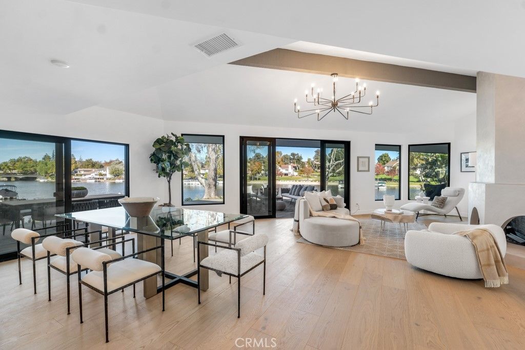 Chandelier, Dining room, Interior, Living room, Water, Wood Texture Flooring