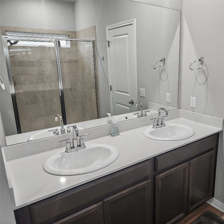 Bathroom, Dual Sink Vanities, Glass Shower, Interior