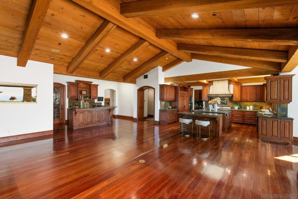 Interior, Kitchen, Recessed Lighting, Wooden Beams, Wooden Ceilings, Wood Texture Flooring