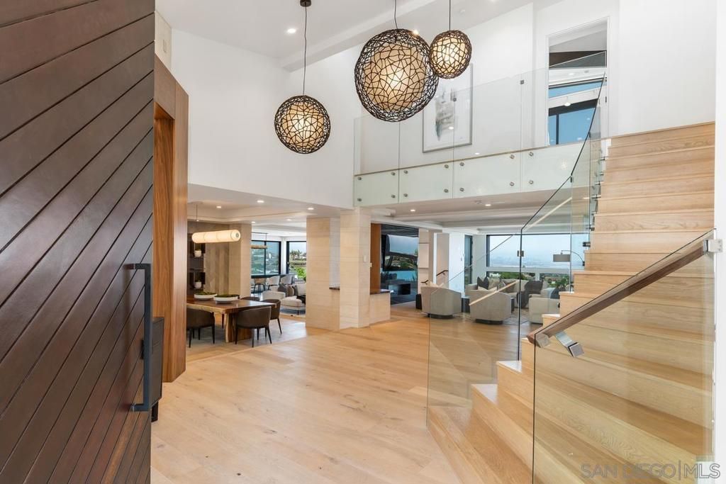 Dining room, Interior, Living room, Pendant Lights, Recessed Lighting, Wood Texture Flooring