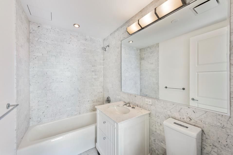 Bathroom, Interior, Marble Walls, Recessed Lighting