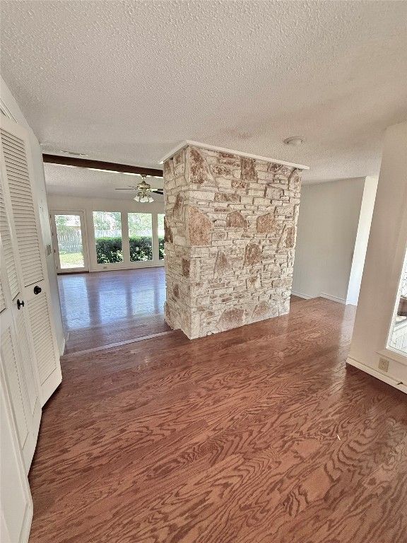 Empty room, Interior, Stone Walls, Wood Texture Flooring