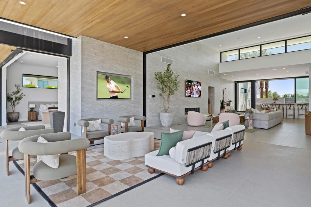 Interior, Living room, Recessed Lighting, Wooden Ceilings