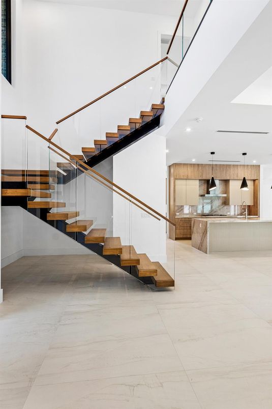 Interior, Kitchen, Marble, Pendant Lights, Recessed Lighting