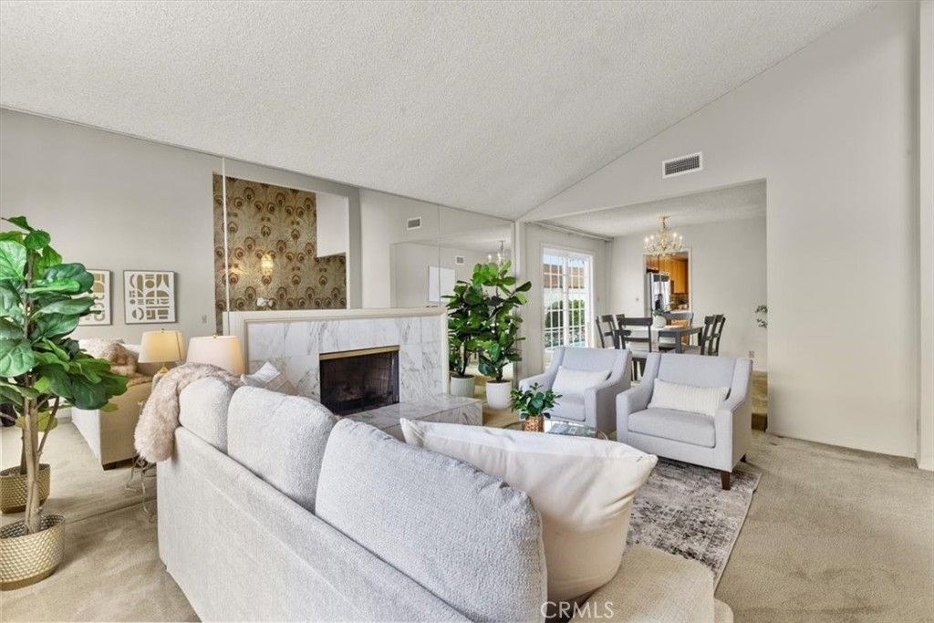 Chandelier, Dining room, Fireplace, Interior, Living room