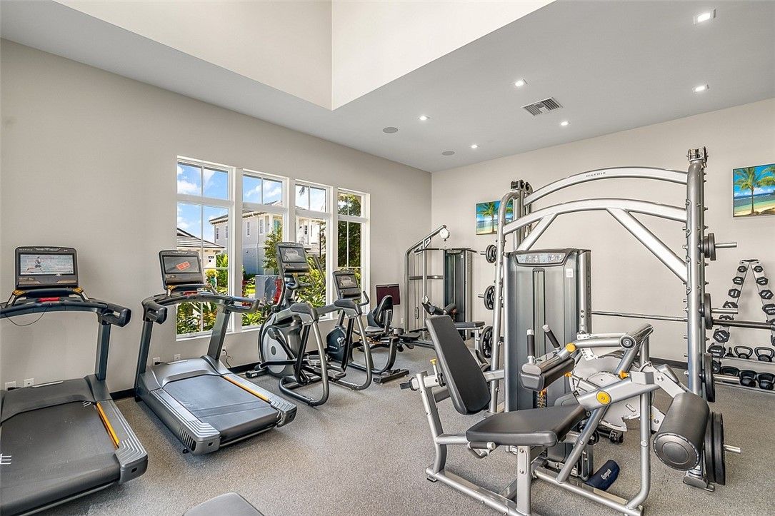 Fitness Equipment, Gym, Interior, Recessed Lighting