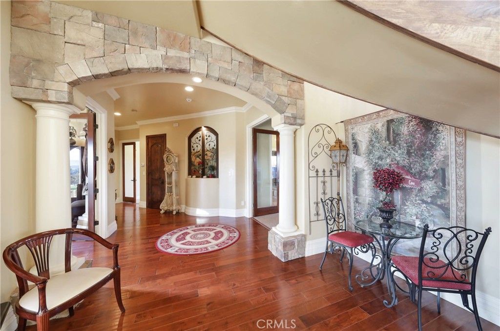Interior, Recessed Lighting, Stone Walls, Wood Texture Flooring