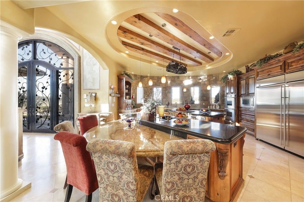 Interior, Kitchen, Pendant Lights, Recessed Lighting, Stainless Steel Appliances, Wooden Beams, Wooden Ceilings