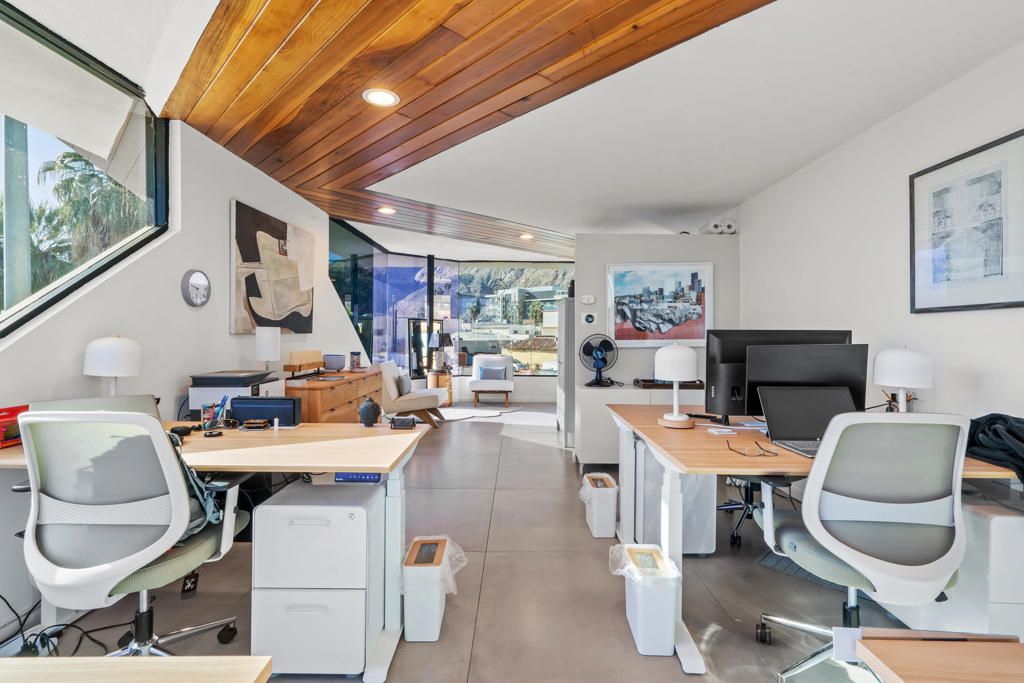 Home Office, Interior, Recessed Lighting, Wooden Ceilings