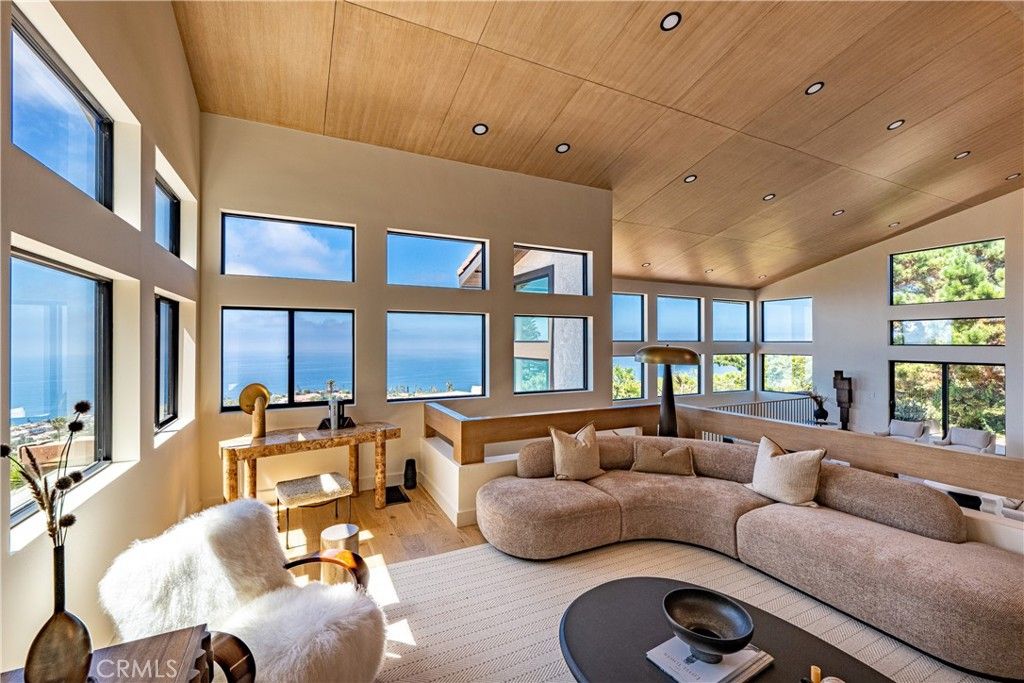 Interior, Living room, Recessed Lighting, Water, Wooden Ceilings, Wood Texture Flooring