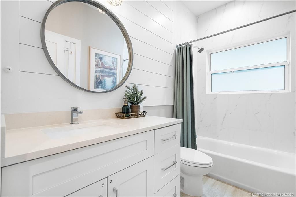 Bathroom, Interior, Marble Walls, Wood Texture Flooring