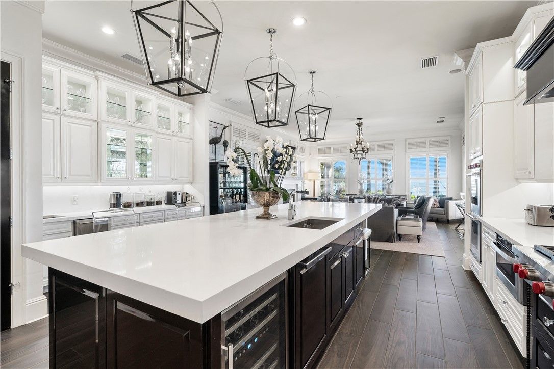 Interior, Kitchen, Living room, Pendant Lights, Recessed Lighting, Stainless Steel Appliances, Wood Texture Flooring