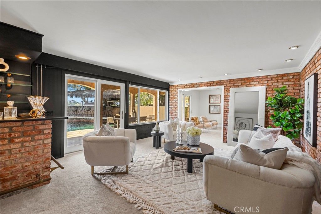Fireplace, Interior, Living room, Recessed Lighting, Stone Walls
