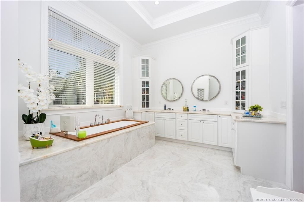 Bathroom, Dual Sink Vanities, Interior, Marble, Recessed Lighting