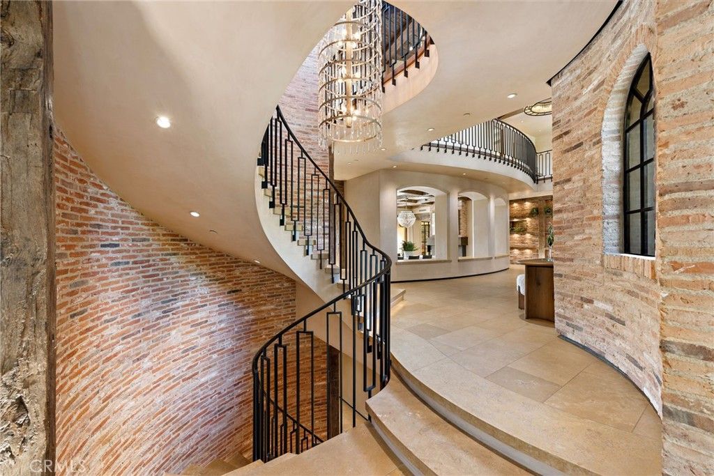 Chandelier, Interior, Recessed Lighting, Stone Walls