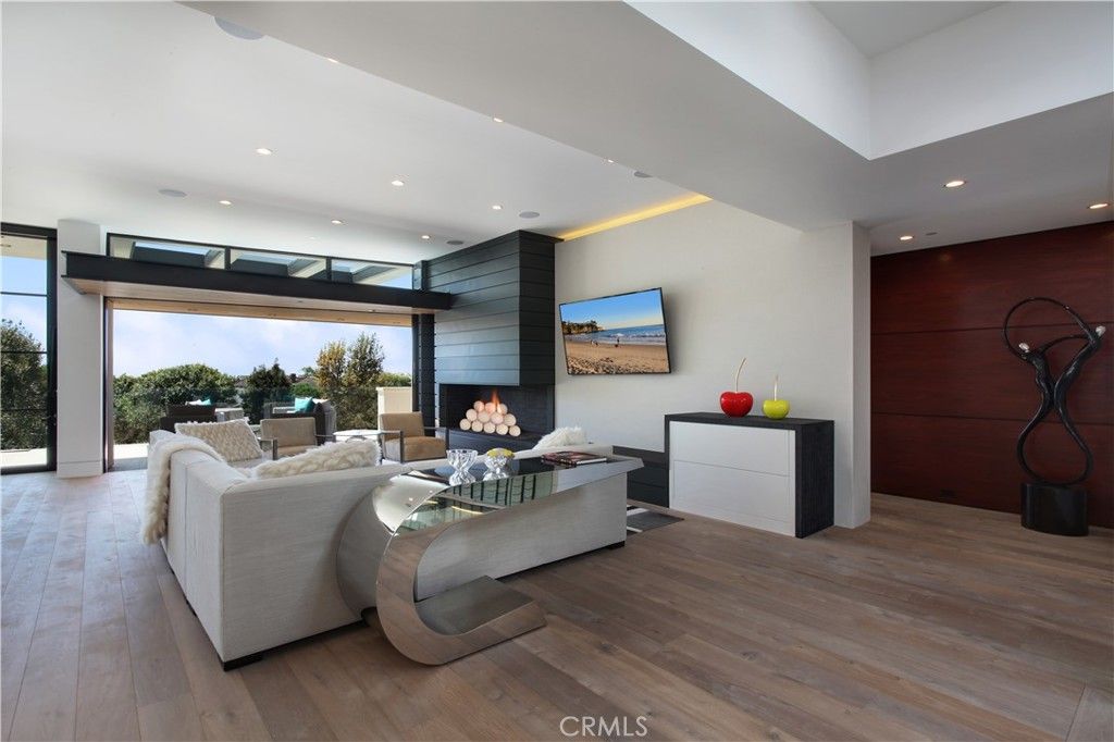 Fireplace, Interior, Living room, Recessed Lighting, Wood Texture Flooring, Wooden Walls