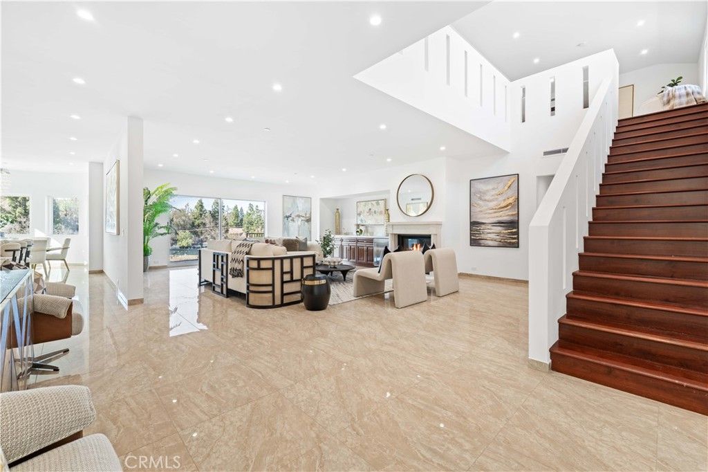 Dining room, Fireplace, Interior, Living room, Recessed Lighting