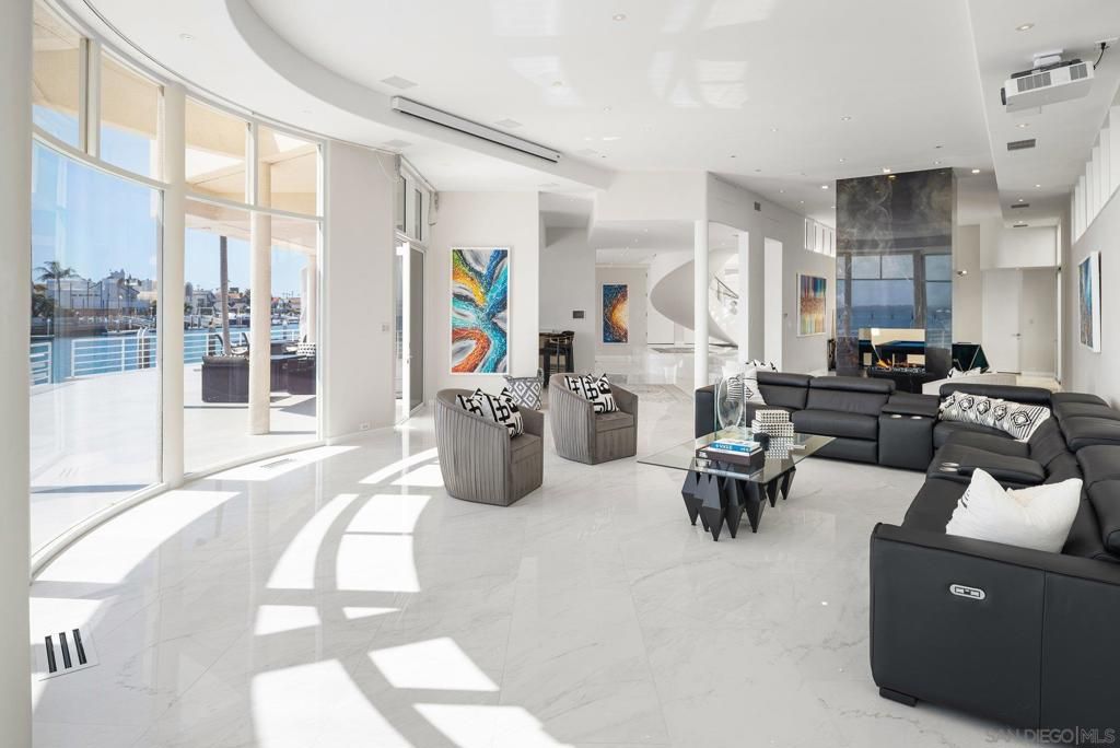 Interior, Living room, Marble, Recessed Lighting, Water