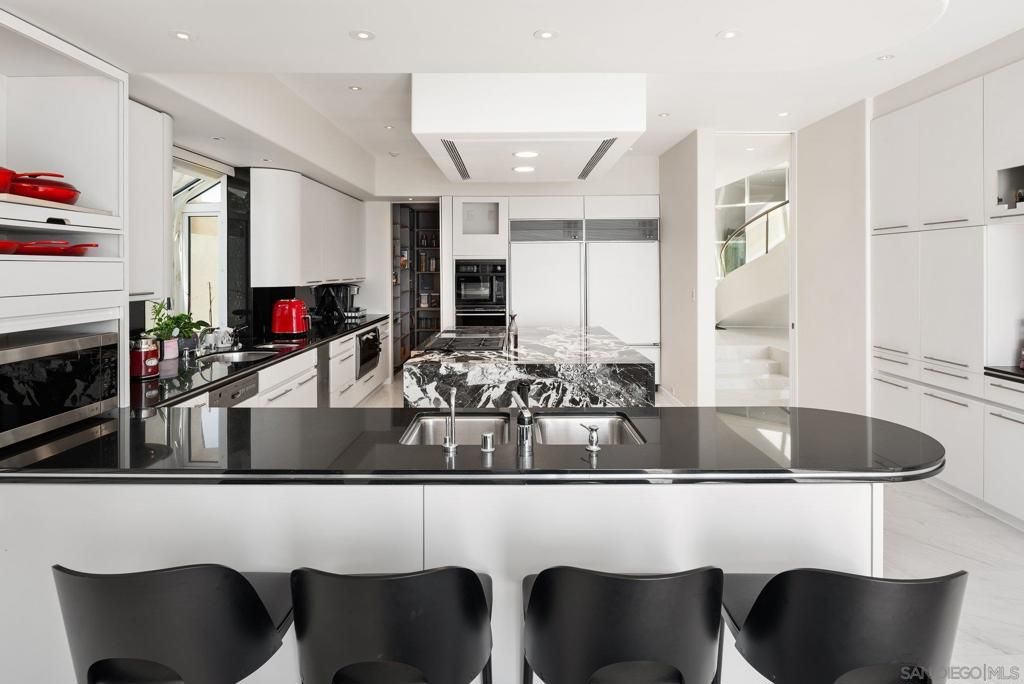 Interior, Kitchen, Marble, Recessed Lighting, Stainless Steel Appliances