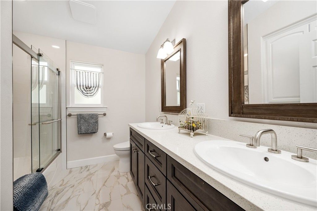 Bathroom, Dual Sink Vanities, Glass Shower, Interior, Marble