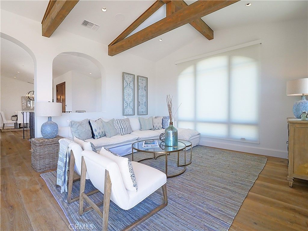 Interior, Living room, Recessed Lighting, Wooden Beams, Wood Texture Flooring