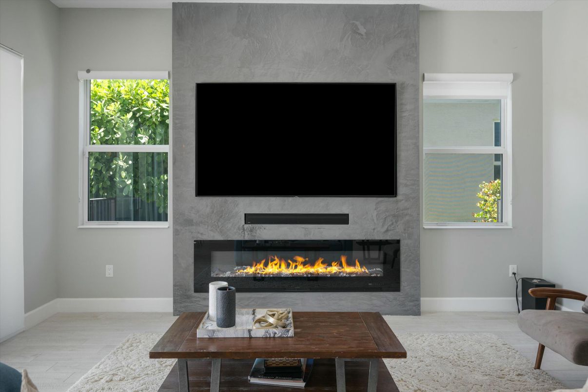 Fireplace, Interior, Living room, Wood Texture Flooring