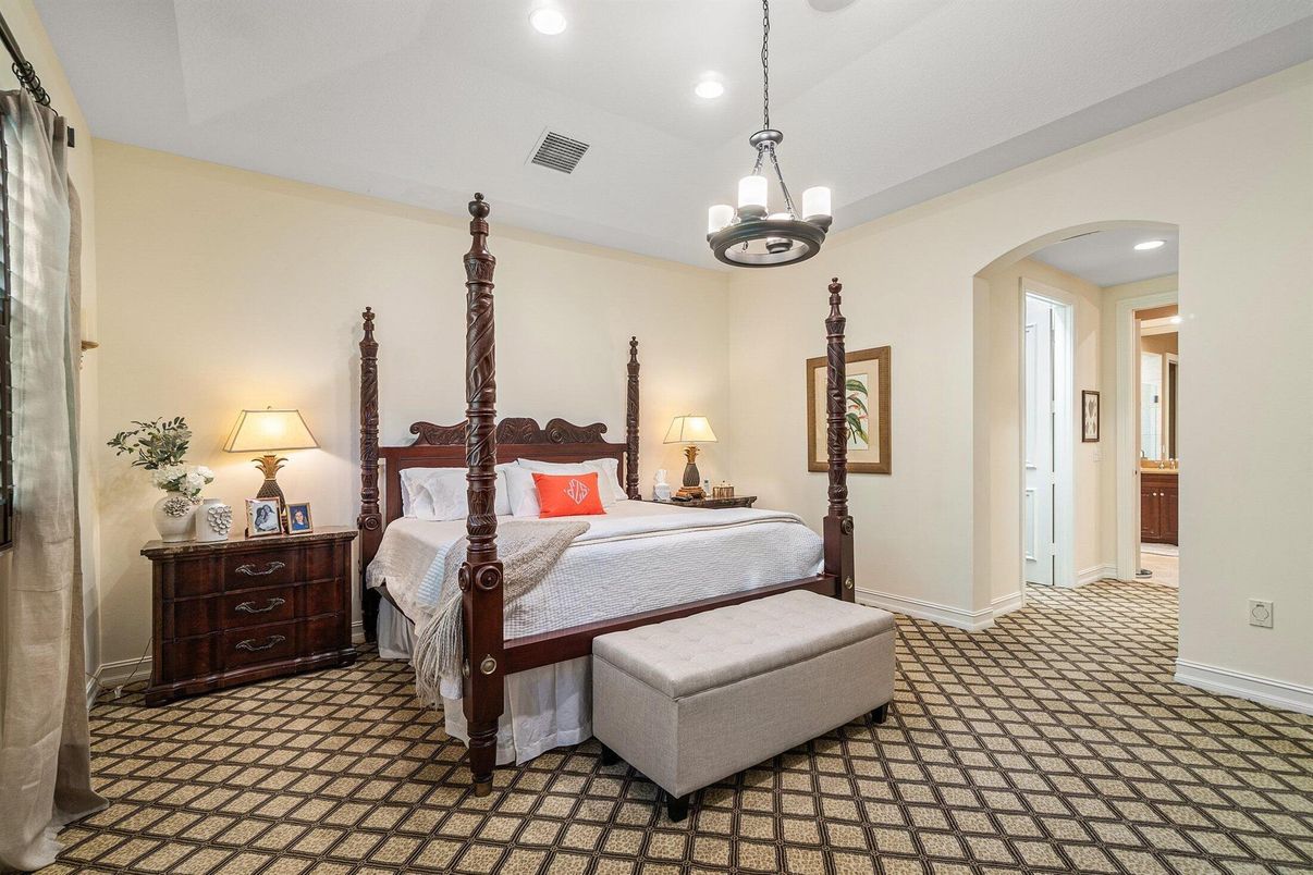 Bedroom, Interior, Pendant Lights, Recessed Lighting