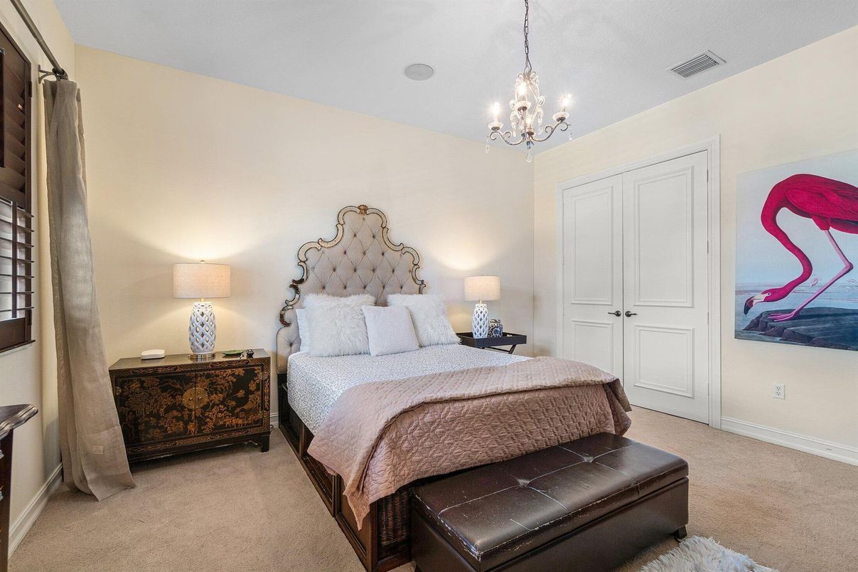 Bedroom, Chandelier, Interior