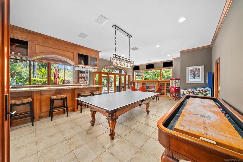 Billiard Table, Game Room, Interior, Pendant Lights, Recessed Lighting