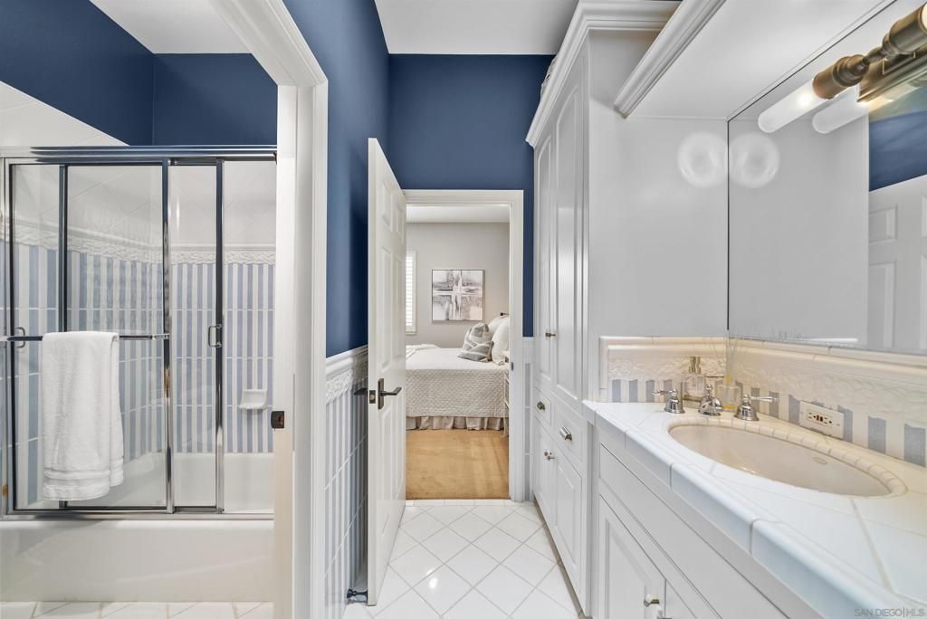 Bathroom, Bedroom, Dual Sink Vanities, Glass Shower, Interior, Tile Countertops