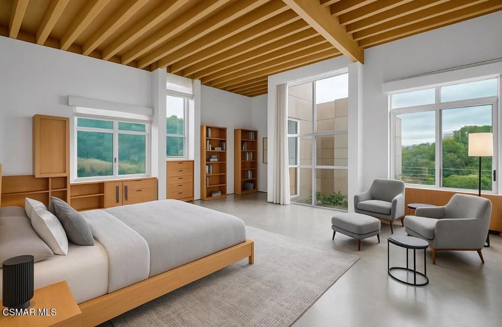 Bedroom, Interior, Wooden Beams, Wooden Ceilings