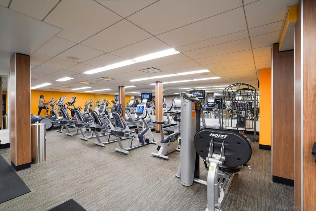 Fitness Equipment, Gym, Interior, Recessed Lighting