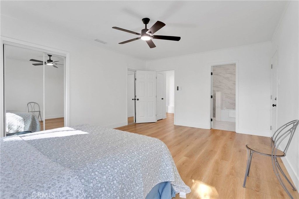 Bedroom, Interior, Marble Walls, Wood Texture Flooring
