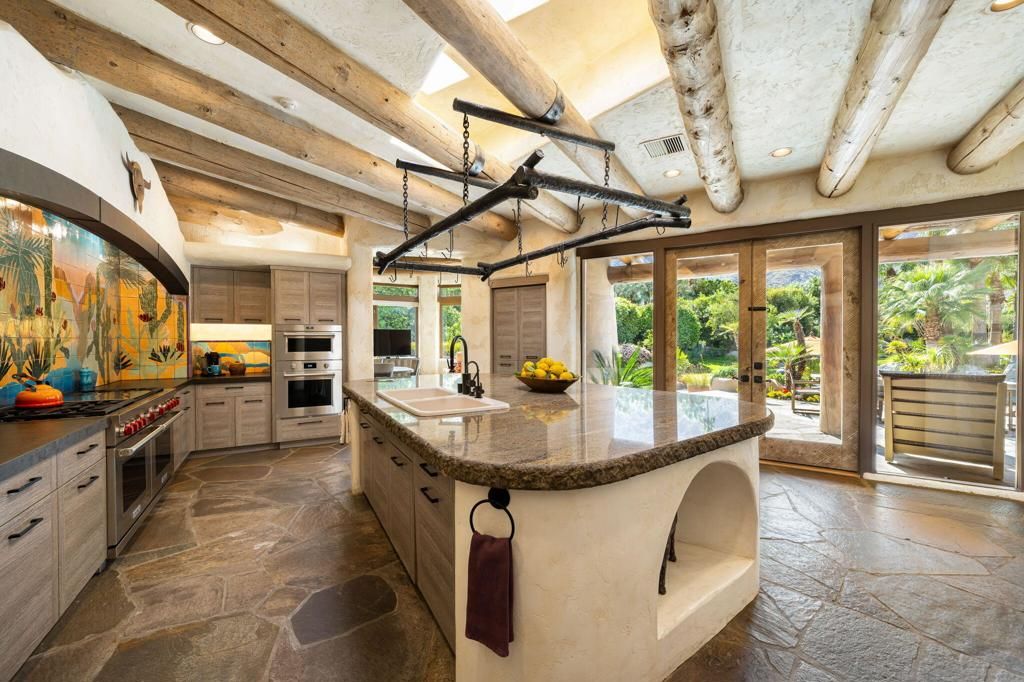 Interior, Kitchen, Recessed Lighting, Stainless Steel Appliances, Wooden Beams