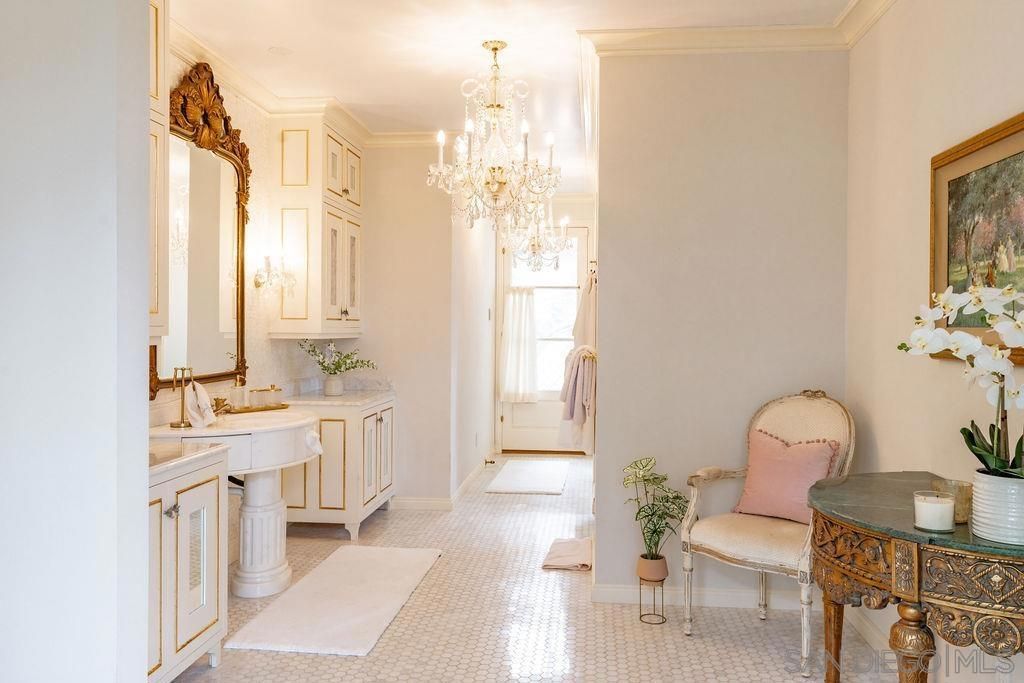Bathroom, Chandelier, Interior