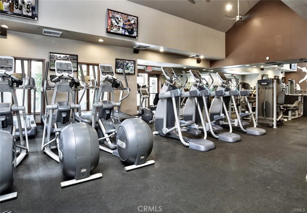 Fitness Equipment, Gym, Interior, Recessed Lighting