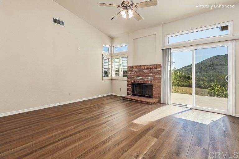 Empty room, Fireplace, Interior, Wood Texture Flooring