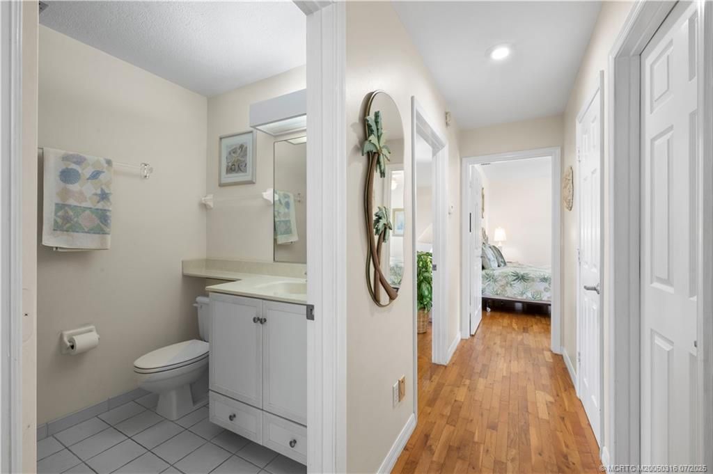 Bathroom, Interior, Recessed Lighting, Wood Texture Flooring