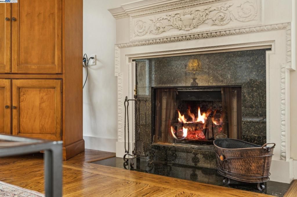 Fireplace, Interior, Wood Texture Flooring